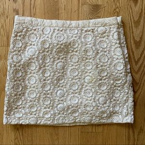70s Revival Crochet Floral Eyelet Gap Skirt